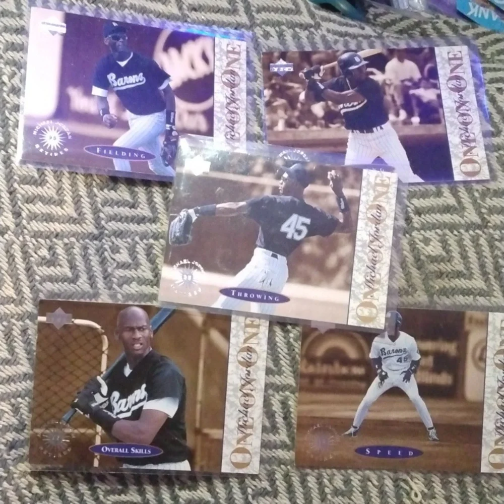 Michael Jordan 1995 Upper Deck One On One 5 Card Lot Rare Minor League Vtg